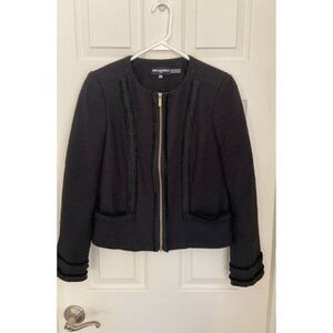 Karl Lagerfeld Paris tweed jacket with fringe